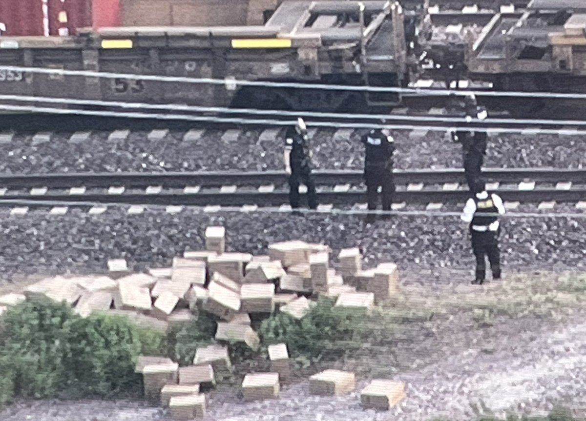 KrisHabermehl's tweet image. METRA UP-W Line service is temporarily stopped either side of Bellwood as police deal with a burglary to a stopped stack train. Once again, steel shipping containers have been breached &amp;amp; merchandise accessed. No word of any arrests here. More at cbsnews.com/chicago/live