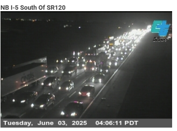 KCBSAMFMTraffic's tweet photo. #Lathrop #Manteca -- Heavy on southbound #Interstate5 between Highway 120 and 205 -- a crash is moving from lanes. Heavy on southbound #Interstate5 and westbound 120. (Photo: @CaltransDist10) #KCBSTraffic. https://t.co/NEgFzDLzUt
