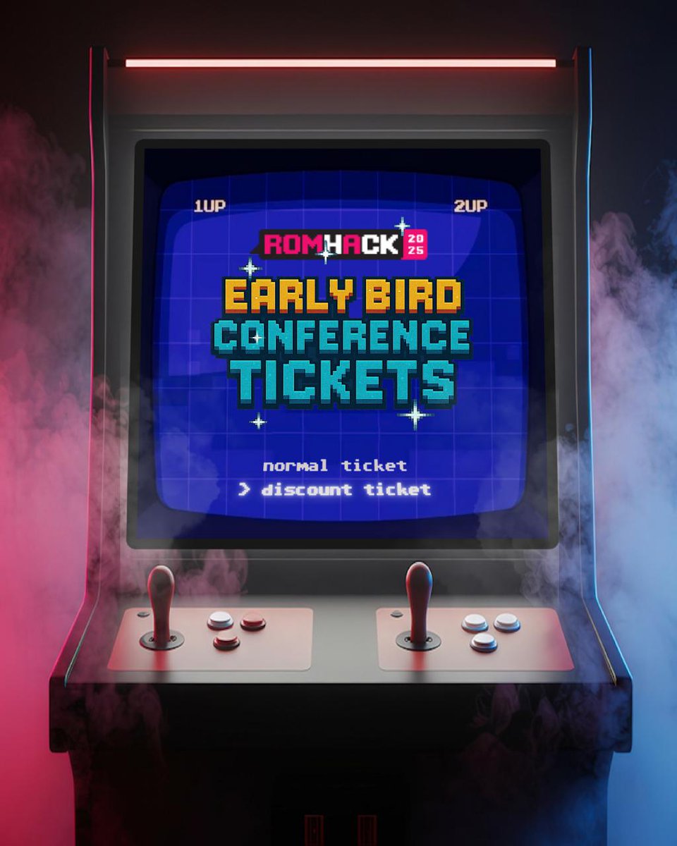 ⚠️It’s ON: #EarlyBird tickets are now LIVE!⚠️

We’ve just opened up 200 tickets... and once they're gone, they're gone! 

👉 Grab your ticket now romhack.io/buy-tickets/