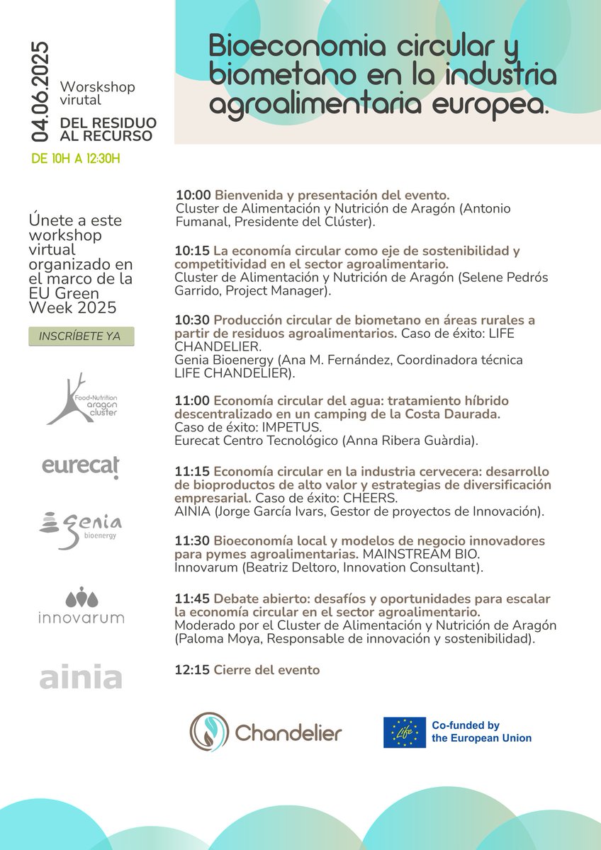 📢ÚLTIMO DÍA PARA INSCRIBIRSE 📢

🎯 Workshop: DEL RESIDUO AL RECURSO

📅 Fecha: 4 de junio de 2025 (10:00h - 12:30h)
💻 Modalidad: Online (inscripción gratuita)
📲 Regístrate aquí 👉 forms.office.com/e/DsTSM9hyc7