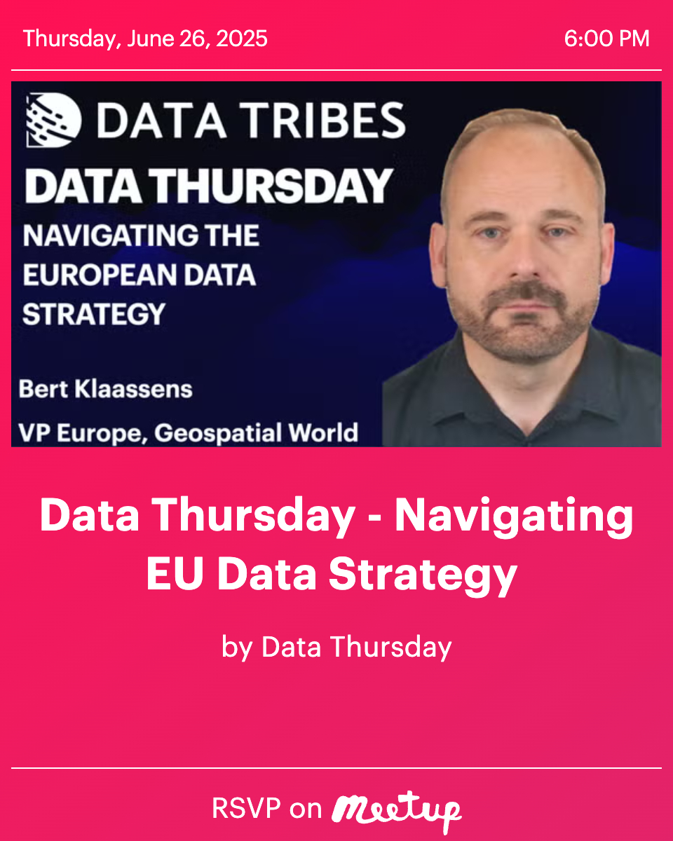 Data Tribes (@datatribesnl) on Twitter photo ๐ฏ ๐๐ถ๐ป๐ฎ๐น ๐๐ฎ๐๐ฎ ๐ง๐ต๐๐ฟ๐๐ฑ๐ฎ๐ ๐ฏ๐ฒ๐ณ๐ผ๐ฟ๐ฒ ๐๐๐บ๐บ๐ฒ๐ฟ = ๐๐๐ ๐๐ฅ๐๐๐ก ๐๐ก๐๐ฅ๐๐ฌ โ๏ธ
Join us June 26th for a deep dive into EU data laws, digital rights, and regulatory gold mines.
๐จโโ๏ธ With none other thanโฆ Bert Klaassens.
#EU #DataStrategy ๐ฏ ๐๐ถ๐ป๐ฎ๐น ๐๐ฎ๐๐ฎ ๐ง๐ต๐๐ฟ๐๐ฑ๐ฎ๐ ๐ฏ๐ฒ๐ณ๐ผ๐ฟ๐ฒ ๐๐๐บ๐บ๐ฒ๐ฟ = ๐๐๐ ๐๐ฅ๐๐๐ก ๐๐ก๐๐ฅ๐๐ฌ โ๏ธ
Join us June 26th for a deep dive into EU data laws, digital rights, and regulatory gold mines.
๐จโโ๏ธ With none other thanโฆ Bert Klaassens.
#EU #DataStrategy