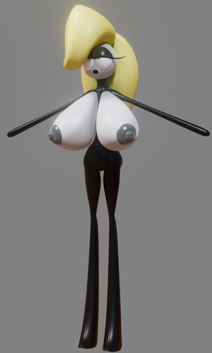 the stick gal is done for the modeling phase, just need to rig the body now