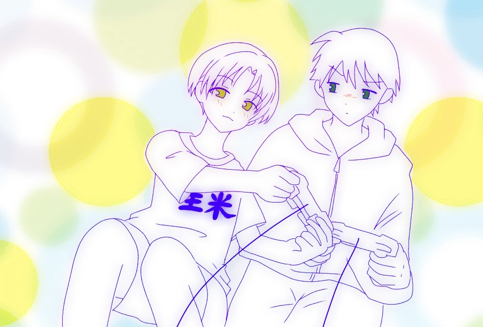 #稲穂くん　#稲穂くんは偽カノジョのはずなのに
\生米シャツが好き/

ファンアート
稲穂くんはゲームに夢中になって👀親太郎はゲームに集中できずに負けちゃう