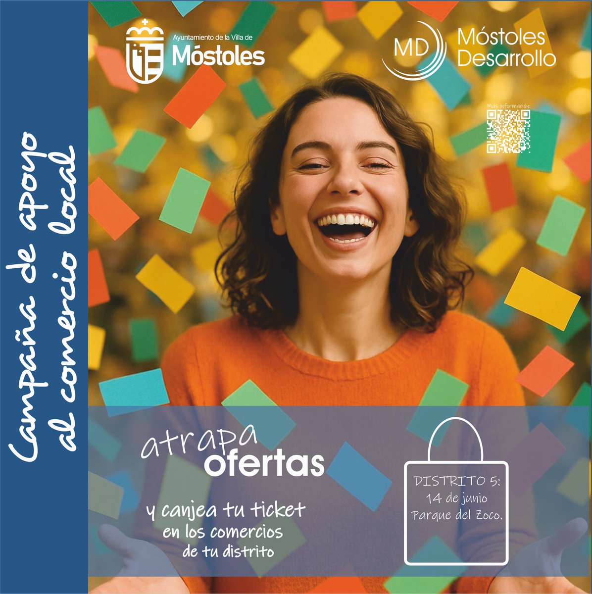 mostdesarrollo's tweet photo. 📢 ¿Tienes un #comercio o establecimiento comercial en el Distrito 5 de #Móstoles?
🎉 Súmate a #ATRAPA OFERTAS: visibilidad, nuevos clientes y fiesta el 14 de junio en el Parque del Zoco.

📝Inscríbete: https://t.co/jGn75j5fOS
ℹ️Más info: 
https://t.co/yWw0RjgmLe

@AytoMostoles https://t.co/1nQBssoAKA
