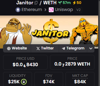 taidiyao1's tweet photo. #Janitor  

0xC8D3C01261d4f3c4897C70CB0AA8ac3bFCa7204a

4CHAN系列元素，Janitor 是 4chan 上一个家喻户晓的梗，被广泛使用。 mc 74k，寻找dip位置上车

清洁工负责清理他人烂摊子的无偿、无名英雄

项目社媒（TG/推特）

https://t.co/PAqbcKEW0e

https://t.co/MuXOyOs1SS

https://t.co/GC7W96JpW8
#4chan #janitor
