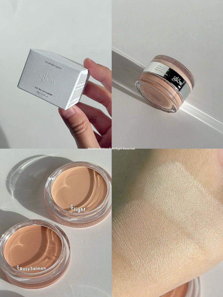 เห่อของใหม่! glow คอนซีลเลอร์ตลับ สี #light &amp; #salmon จะออกเบจๆ ช่วยปิดรอยสิว หรือเพิ่มความสว่างใต้ตาไรงี้ 🫶🏻 เค้าแต้มนิดเดียวแล้วใช้แปรงเกลี่ยๆ คือกระจายทั่วแล้วอะ ถ้าอยากปกปิดก็เพิ่มอีกเลเยอร์ได้เลยค่า #ใช้ดีบอกต่อ