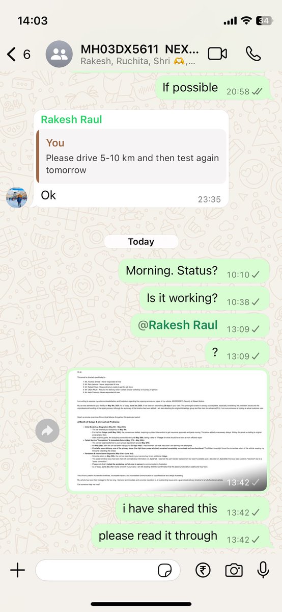 ANaharwara's tweet image. Today is June 3rd, Day 26. My car is still with @WasanMotors, a basic window function is still under verification, and I'm losing faith. This isn't professional service; it's a hostage situation. @TataMotors, do you stand by this? #ServiceNightmare #LongWait