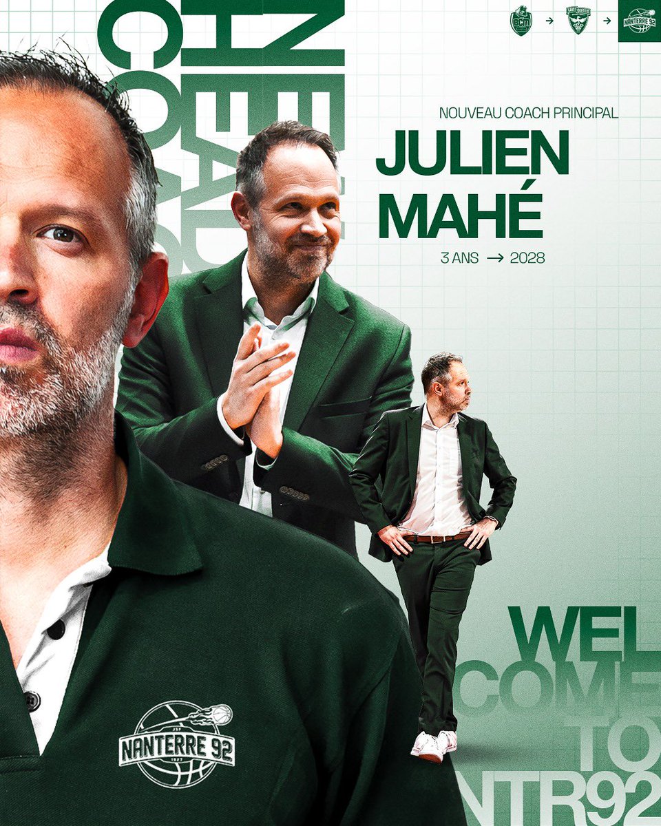 Nanterre 92 (@nanterre92) on Twitter photo Bienvenue à Julien Mahé ! 💚
En provenance du <a href="/SQBB_Officiel/">Saint-Quentin Basket Ball</a>, l’entraîneur au palmarès déjà très fourni, tentera d’apporter toute son expérience au groupe nanterrien la saison prochaine.
Let’s go Julien ! 🏁 Bienvenue à Julien Mahé ! 💚
En provenance du <a href="/SQBB_Officiel/">Saint-Quentin Basket Ball</a>, l’entraîneur au palmarès déjà très fourni, tentera d’apporter toute son expérience au groupe nanterrien la saison prochaine.
Let’s go Julien ! 🏁