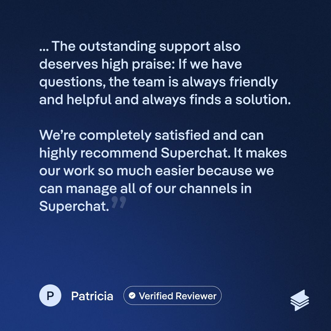 app_superchat's tweet photo. 🏆 We’ve been recognized!

Superchat has just earned the 2025 “Best Customer Support” badge from @softwareadvice, in not one but two key categories:
💬 Customer Communications Management
👥 Team Communication

And it’s all thanks to you! https://t.co/Lg5DtgzqVj