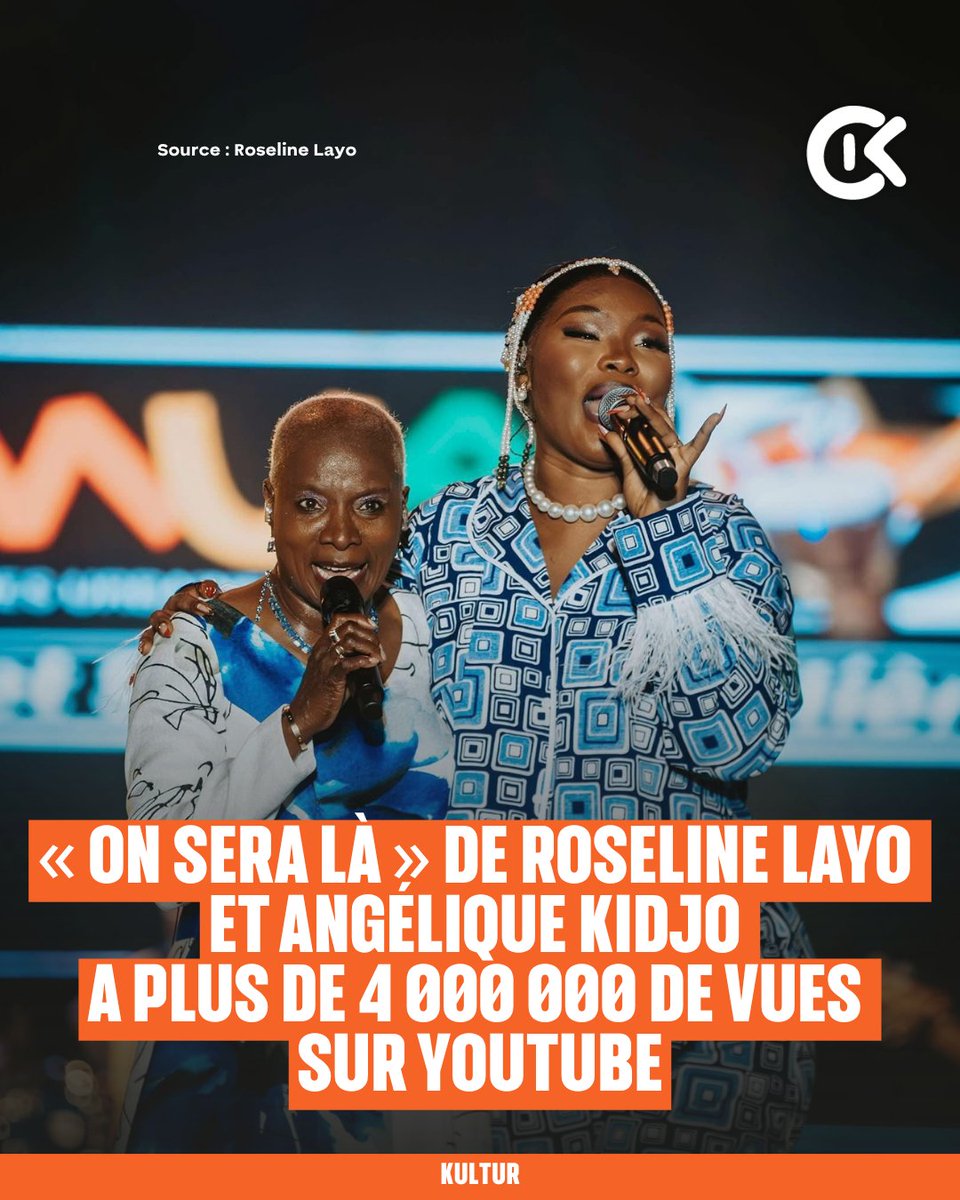 Le clip "ON SERA LÀ" de Roseline Layo et Angélique Kidjo a dépassé la barre des 4 MILLIONS de vues sur YouTube ! 🚀🇨🇮🌍
#OnSeraLà #RoselineLayo #AngeliqueKidjo #4MillionsDeVues #MusiqueIvoirienne #AfricanQueens #YouTube