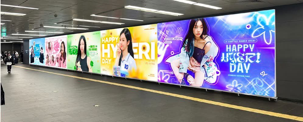 hyewegoVN's tweet photo. 💫  2ND LED DROP 💫
Next stop on the birthday express #940609 — Hongdae  🏁

📍 Location: Hongik University Station (홍대입구역), Line 2 ⇄ AREX transfer passage
🗓️ Duration: 2025/06/04 - 2025/06/10 from 6:00 to 24:00

💖 Special thanks to all the master-nims for your beautiful pictures

Stay close, it’s almost showtime 🎂