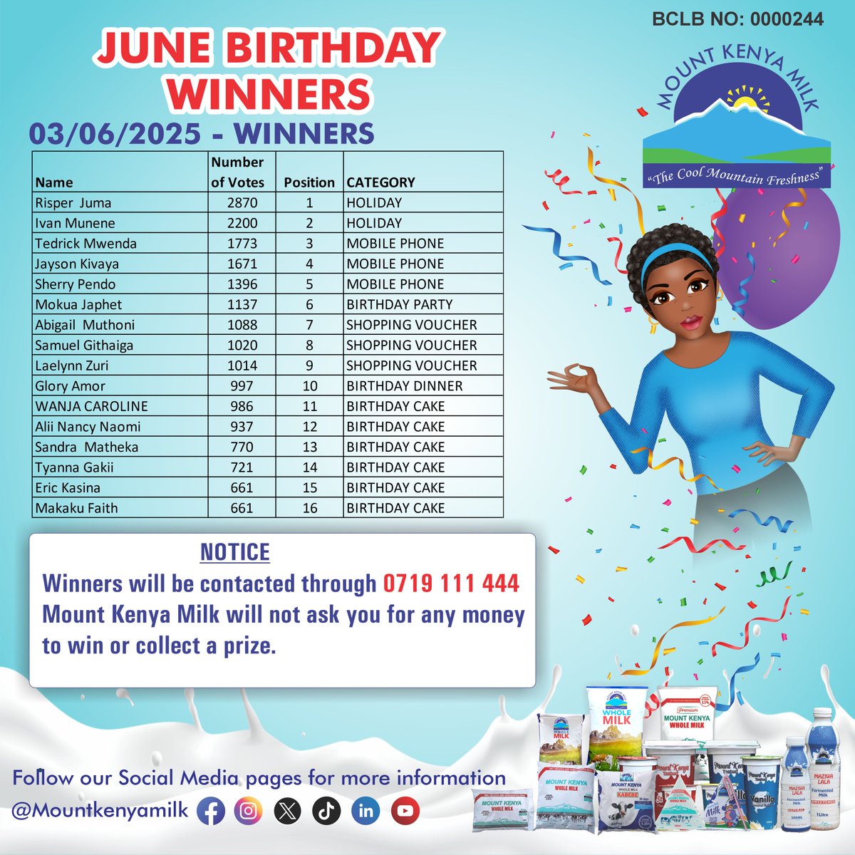 A huge congratulations to our June birthday winners! Your special day deserves a big celebration, and we’re honored to be a part of it.
Want to see your name on our winner’s list next time? Follow our pages and stay tuned, you might be next!
#JuneBirthdayCelebrations