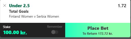 Bets for today went 4/4 yesterday ✅

Double O2.5 @ 1.76 u3 🇸🇪🇫🇮
U2.5 + Germany W @ 1.92 u1🇬🇲🇩🇪
U2.5 @ 1.72 u1 🇫🇮🇷🇸