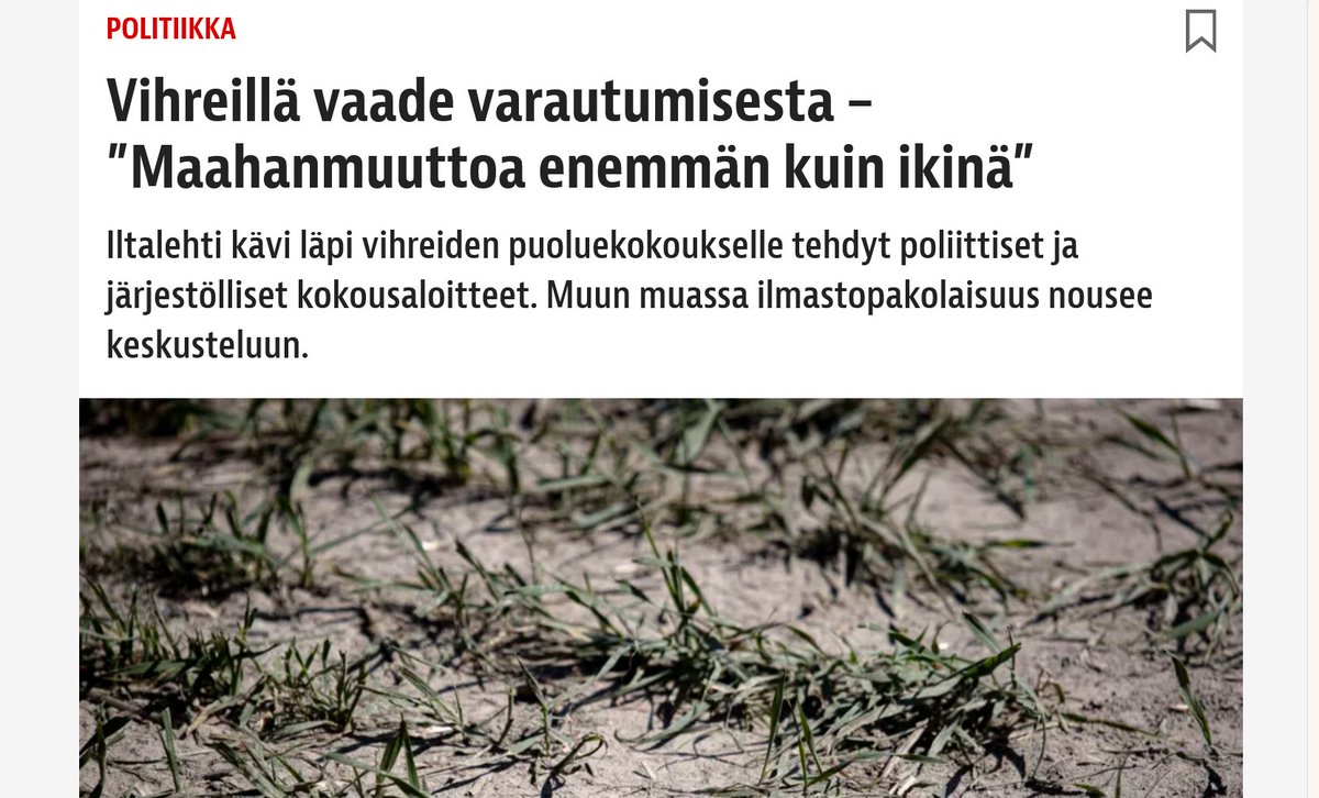 “Ilmastokriisin” nimissä Suomea vedätetään monin tavoin. Nyt vihreissä on halua syyllistää Suomea “ilmastokriisistä”, jotta ottaisimme “moraalisen velvollisuuden” nimissä aina vaan lisää maahanmuuttajia maahamme, vaikka kriisiytetty taloutemme ei pysty kantamaan nykyisiäkään.