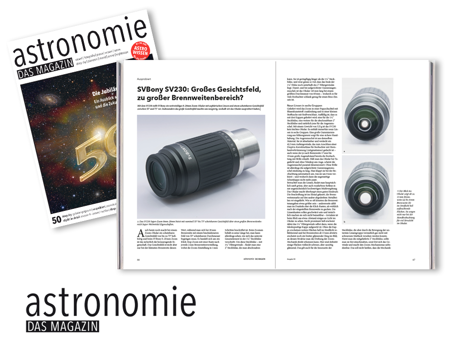 AstronomieMag's tweet photo. Ausprobiert

SVBony SV230: Großes Gesichtsfeld, zu großer Brennweitenbereich?

Den Produkt-Check von Sven Wienstein findet ihr in der aktuellen Jubiläumsausgabe 50 von astronomie - DAS MAGAZIN. 🤩

Bestellung Einzelheft https://t.co/rHzq7KTPP7

ABO https://t.co/irv3nnQgE8 https://t.co/Jf8T3uDptp