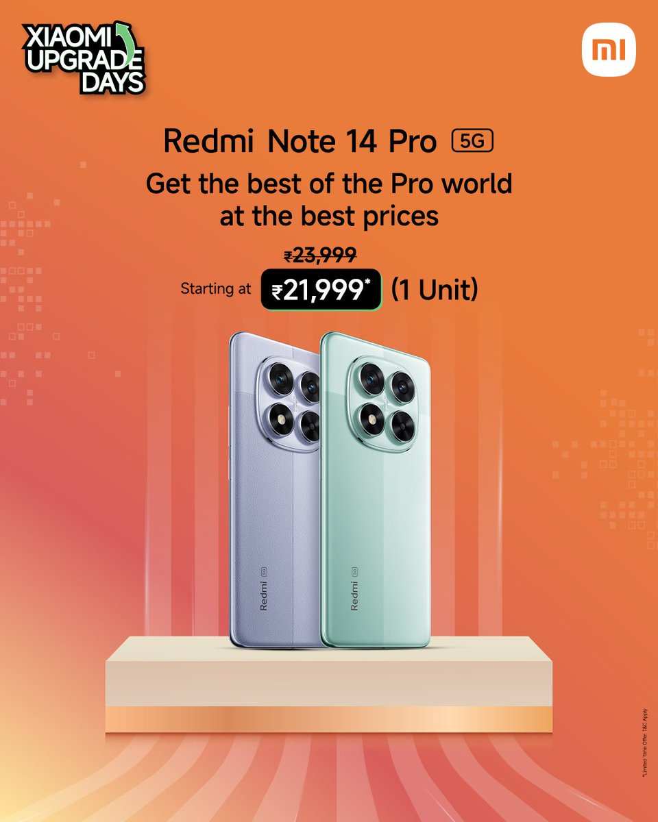 Still holding on to your old phone?
It’s time to level up. Upgrade to the #RedmiNote14Pro this #XiaomiUpgradeDays and get flagship AI at a not-so-flagship price. 

Buy now: bit.ly/RedmiNote14Pro…