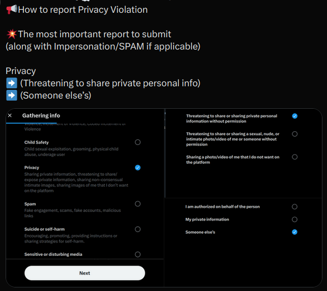 📢Fake soldier alert

Evil twins
x.com/agreePace (x.com/i/user/2181480…)
x.com/Ivn_NYL2 (x.com/i/user/1908869…)

Use stolen photo
👉Report Privacy (Threaten share; someone else's) and BLOCK. Broken Handle link➡️click on X User ID. "Restricted"➡️click 3 dots.