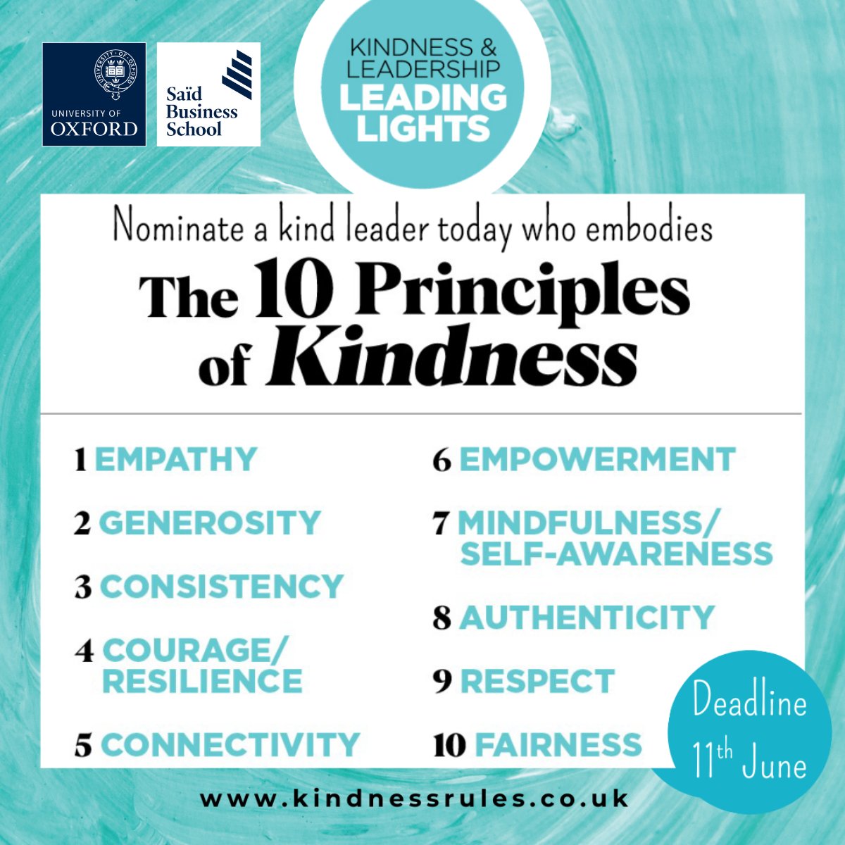 💡 The 50 Leading Lights campaign is open. Saïd Business School is proud to support this initiative recognising leaders—of any age or gender—who lead with kindness. Nominate someone who’s made an impact. 

👉 Find out more and nominate here - oxsbs.link/4mBxnrv