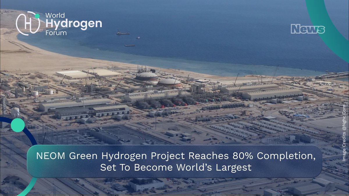The NEOM Green Hydrogen Project has reached 80% construction completion, moving closer to becoming the world’s largest green hydrogen facility.

Read more: tinyurl.com/5fbxfff3

#whf #HydrogenEconomy #Vision2030 #CleanEnergy #SaudiEnergy #GreenHydrogen #BlueHydrogen  #netzero