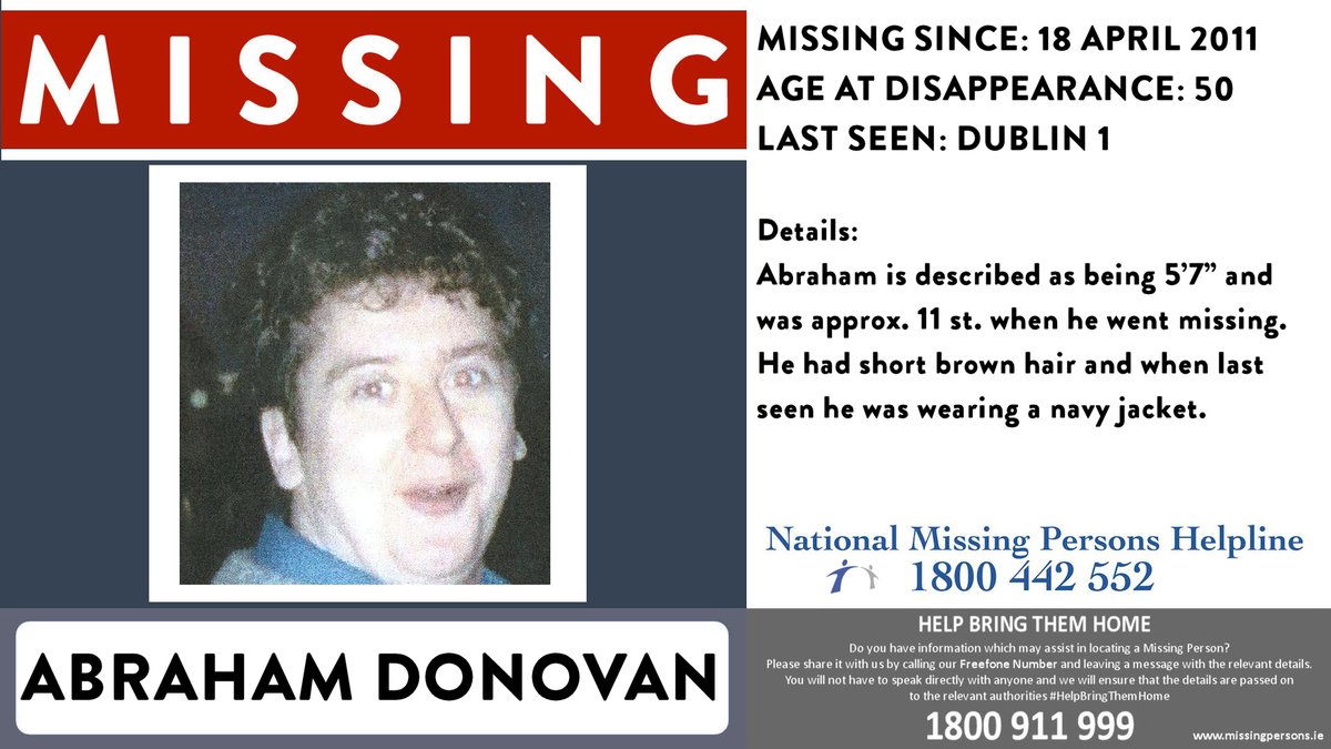 nmph_ireland's tweet image. Please share this month's missing persons appeal displayed by THE GRAFTON BARBER on their digital screens in collaboration with our Helpline.
Thank you for your continued support.
#HelpBringThemHome #Missing #MissingPersons #ColdCase @GraftonBarber