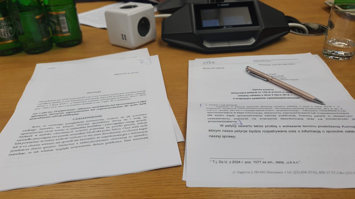 Trwają intensywne prace Komisji ds. Petycji. Przedstawiam informacje na temat: Rozpatrzenia petycji w sprawie zmiany ustawy z dnia 5 lipca 2018 r. o krajowym systemie cyberbezpieczeństwa (Dz.U. z 2024 r. poz. 1077 ze zm.).
#wsejmie #RobertJagławsejmie