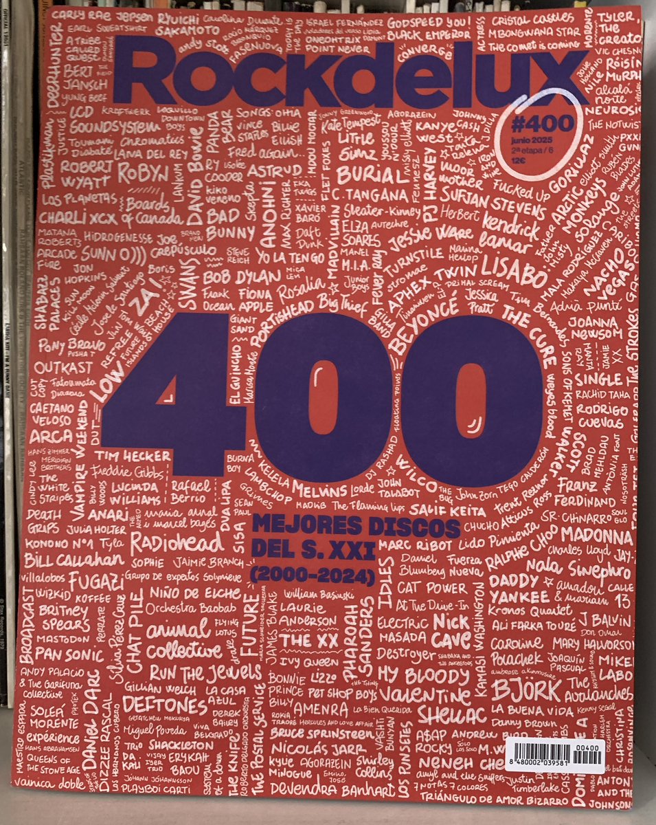 Ya está aquí, y en los kioskos, el tocho número 400 (¡nada menos!) de <a href="/rockdelux/">ROCKDELUX</a>, con los mejores discos del Siglo XXI (primer cuarto), que da para medio año por lo menos de leer, indagar y ¡discutir!