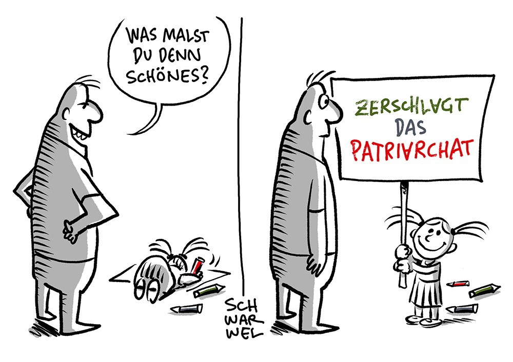 „Repräsentative Studie: Millionen Menschen erlebten als Kind sexuelle Gewalt –
Frauen besonders betroffen. 21 Prozent von ihnen Missbrauchserfahrungen in Kindheit oder Jugend“
#Missbrauch #SexuelleGewalt #patriarchat #schwarwel