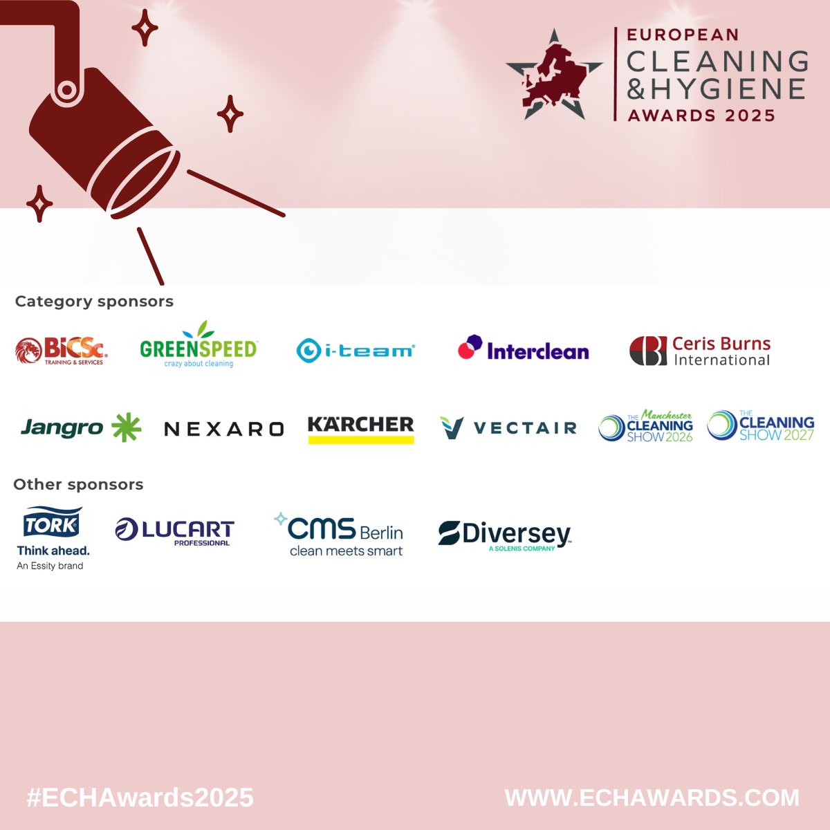 A huge #thanks to our #ECHAwards2025 sponsors…without your support the awards would not be possible.

Stay tuned to hear more from our sponsors soon!