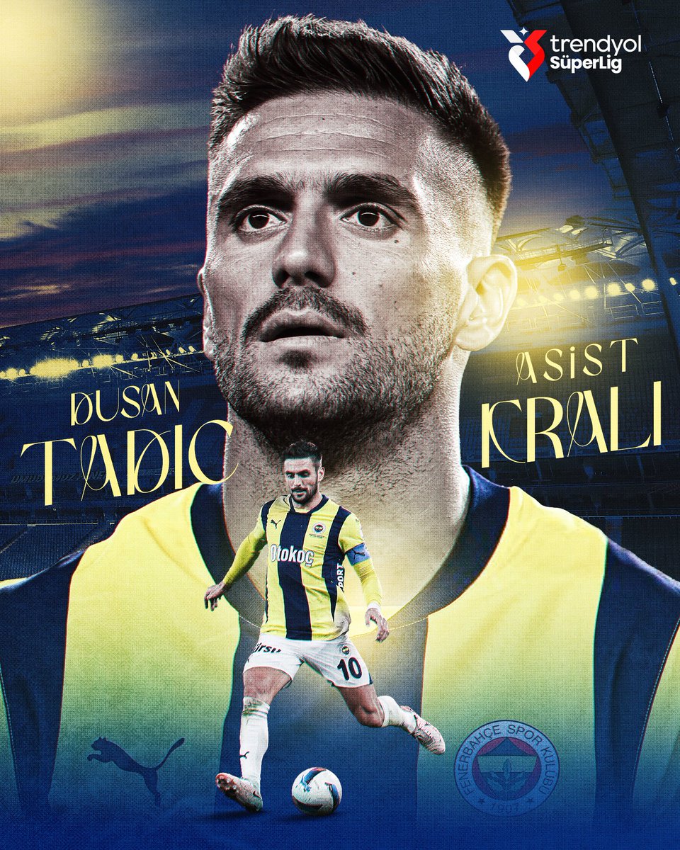 🎩 Golden hemen önceki hamlede hep onun adı vardı. 

Huzurlarınızda Trendyol Süper Lig 2024-2025 Sezonu Asist Kralı; 

𝐃𝐮𝐬𝐚𝐧 𝐓𝐚𝐝𝐢𝐜...