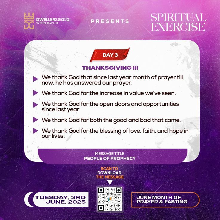 BenjaminPs77's tweet photo. 📢 SPIRITUAL EXERCISE – DAY 3
This month is our June Month of Prayer & Fasting, and today is Day 2 of our Spiritual Exercise.#SpiritualExercise
#JunePrayerAndFasting https://t.co/qtA75jMv3G