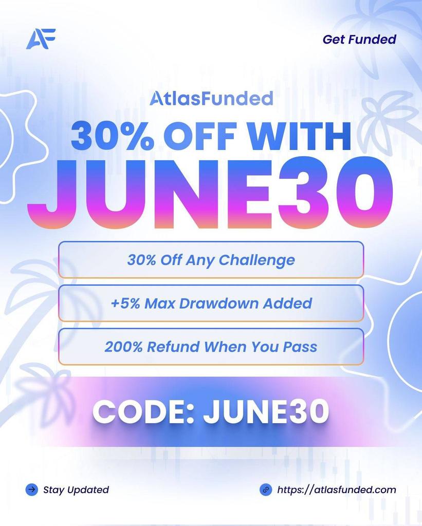 🌴 Atlas Funded Summer Special! 🌴

Unlock 30% OFF any challenge + 5% extra drawdown + 200% refund when you pass.

Use code JUNE30 today!

(Excludes Atlas Access)

👉 checkout.atlasfunded.com/ref/1477/