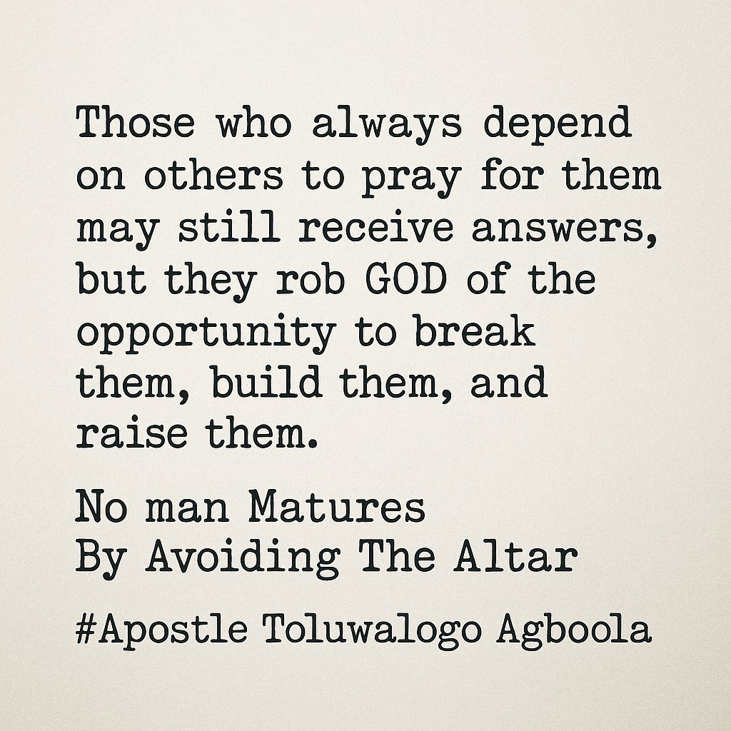 No Man Matures By Avoiding The Altar.