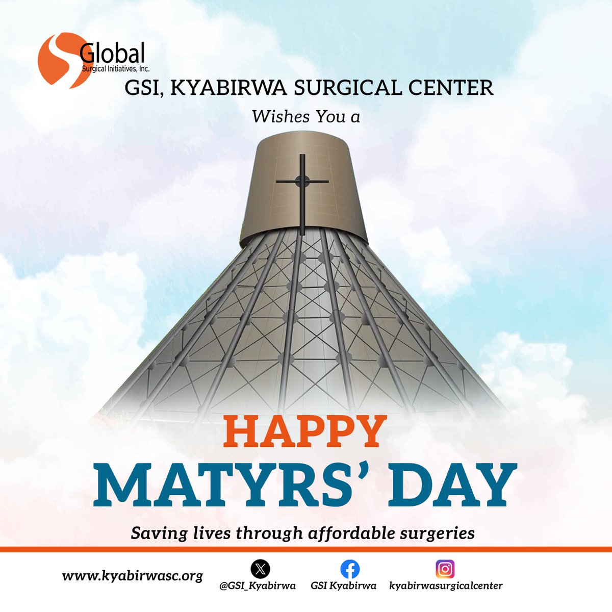 On this day, we honor the Uganda Martyrs for their courage and unwavering faith.
GSI, Kyabirwa Surgical Center wishes you a Happy Martyrs’ Day!