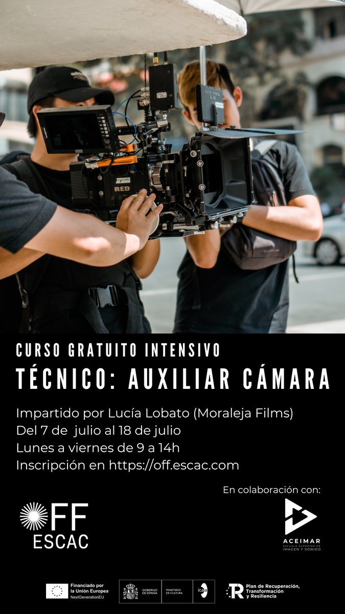 ¡Nuevo curso de especialización en cine 🎥!
+ Info e inscripción: off.escac.com/tecnico-auxili…

<a href="/valladolidfilm/">Valladolid Ciudad de Cine</a>
