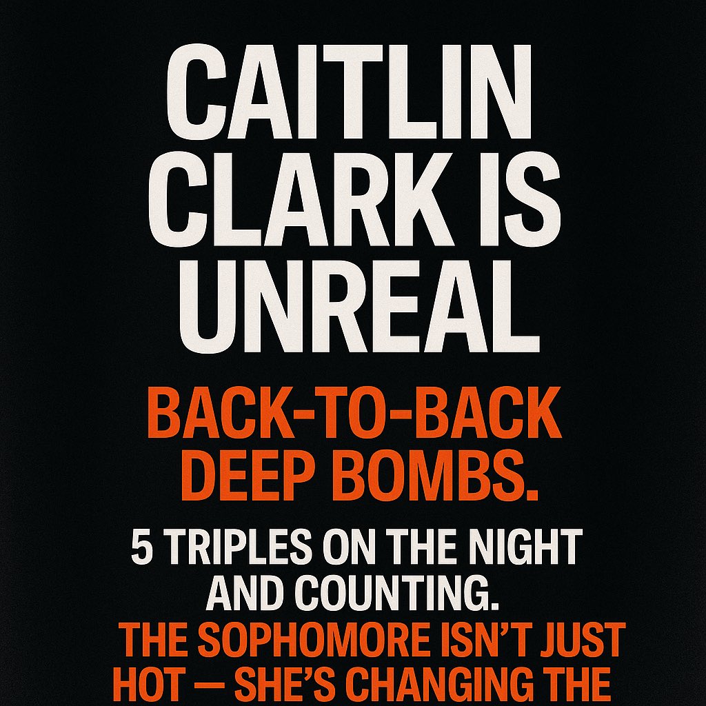 HFarzambeh40232's tweet image. A real triple thirsty!

🏀 CAITLIN CLARK IS UNREAL
Back-to-back deep bombs.
5 triples on the night and counting.
The sophomore isn’t just hot — she’s changing the range 🔥
#WNBA #CaitlinClark #LogoRange #DeepSplash #WNBAHeatCheck