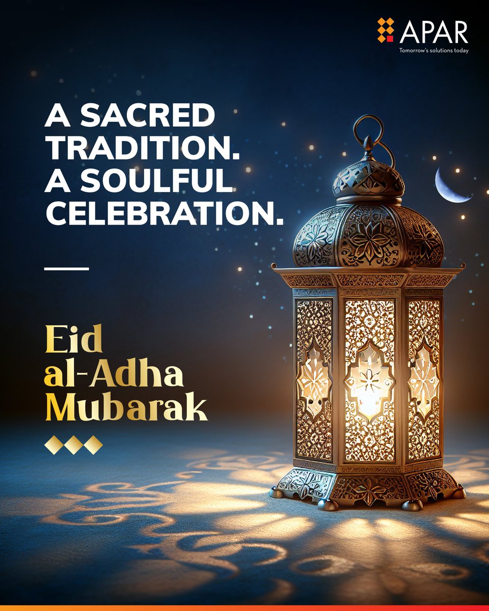 AparLdc's tweet image. Today, may every connection bring warmth, every moment spark joy, and every prayer light up your path. Eid al-Adha Mubarak!

#APAR #APARWiresandCables #APARCableSolutions #Eid #BakriEid #Mubarak #Eid2025 #Festive #Celebrations