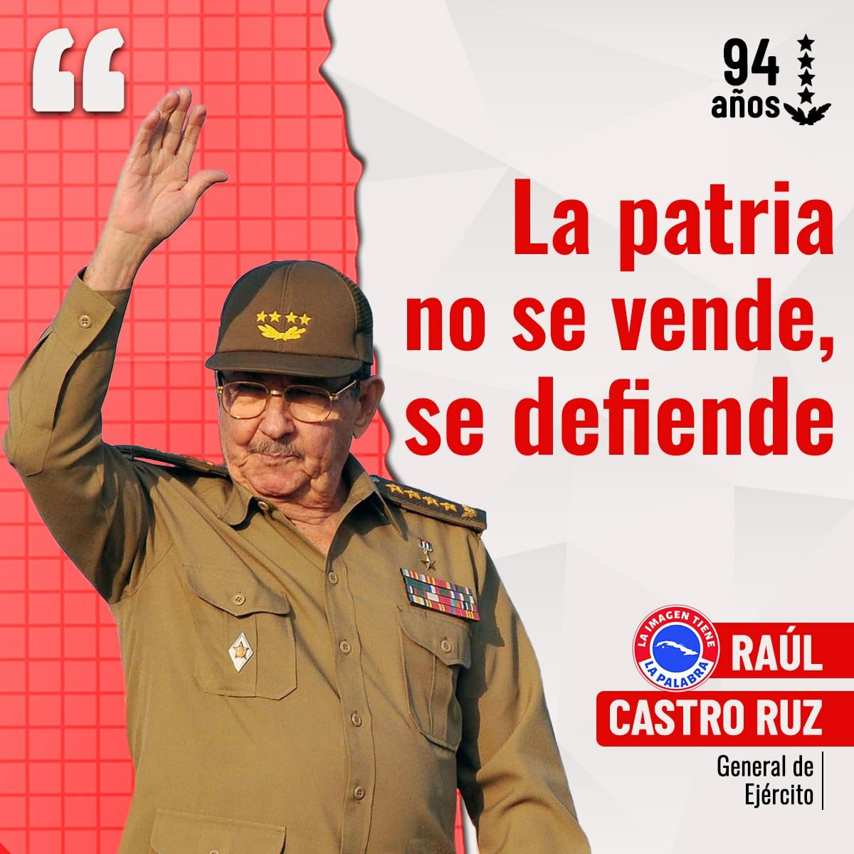🇨🇺 ¡Felicidades General de Ejército Raúl Castro Ruz, en su cumpleaños 94!

 Celebre su cumpleaños confiado de que no habrá nada que impida que la Revolución Cubana siga resistiendo y venciendo.
