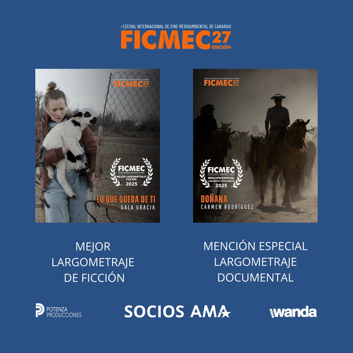 AMA Audiovisual (@ama_audiovisual) on Twitter photo #Premios #SociosAMA
El Festival Internacional de Cine Medioambiental de Canarias <a href="/FICMECanarias/">FICMEC</a> ha premiado los trabajos de dos de nuestros asociados:
🏆Mejor Largometraje de Ficción
LO QUE QUEDA DE TI,
Producido por <a href="/PotenzaP/">POTENZA PRODUCCIONES</a> junto con <a href="/BastianFilms/">Bastian Films</a>, <a href="/FADO_FILMES/">Fado Filmes</a>, Sajama #Premios #SociosAMA
El Festival Internacional de Cine Medioambiental de Canarias <a href="/FICMECanarias/">FICMEC</a> ha premiado los trabajos de dos de nuestros asociados:
🏆Mejor Largometraje de Ficción
LO QUE QUEDA DE TI,
Producido por <a href="/PotenzaP/">POTENZA PRODUCCIONES</a> junto con <a href="/BastianFilms/">Bastian Films</a>, <a href="/FADO_FILMES/">Fado Filmes</a>, Sajama