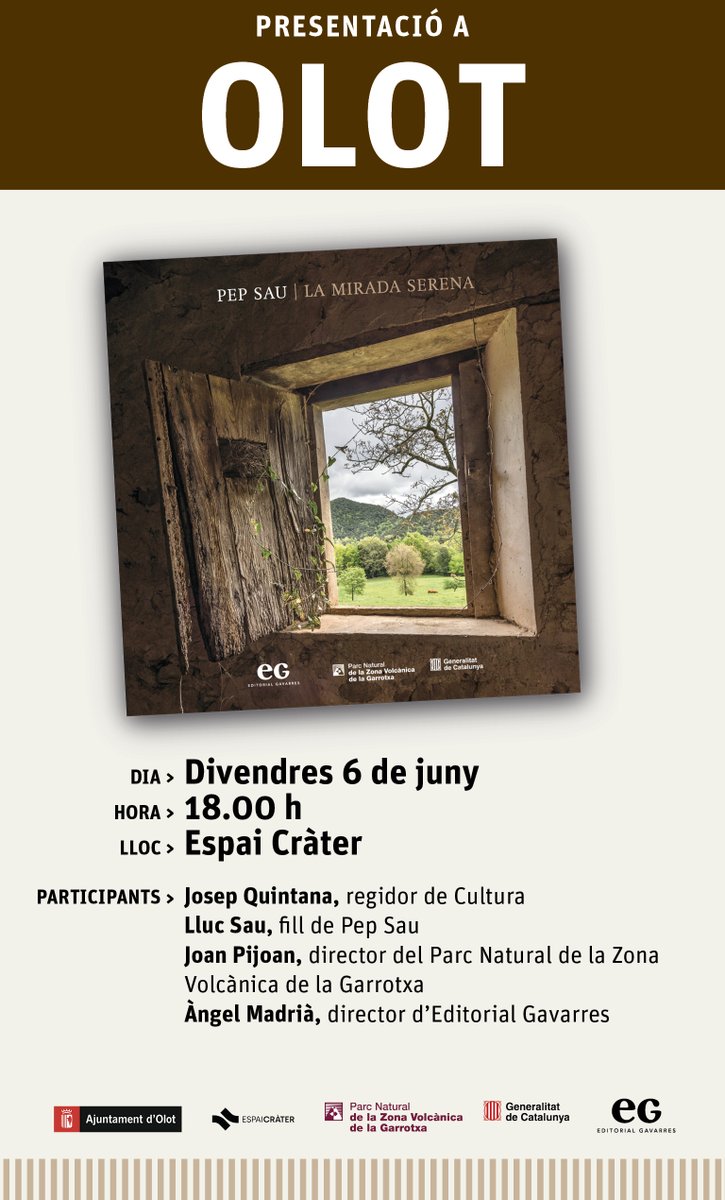 Grup Gavarres (@grupgavarres) on Twitter photo 📷 La mirada d'en Pep Sau era sensible i profunda. Arrelada. Una mirada serena que emmarcava paisatges (Parc Natural de la Zona Volcànica de la Garrotxa) i vides (<a href="/lesgarrotxes/">Les Garrotxes</a>). D'aquest vincle neix 'Pep Sau. La mirada serena', que presentem divendres a l'<a href="/espai_crater/">Espai Cràter</a> d'Olot. 📷 La mirada d'en Pep Sau era sensible i profunda. Arrelada. Una mirada serena que emmarcava paisatges (Parc Natural de la Zona Volcànica de la Garrotxa) i vides (<a href="/lesgarrotxes/">Les Garrotxes</a>). D'aquest vincle neix 'Pep Sau. La mirada serena', que presentem divendres a l'<a href="/espai_crater/">Espai Cràter</a> d'Olot.