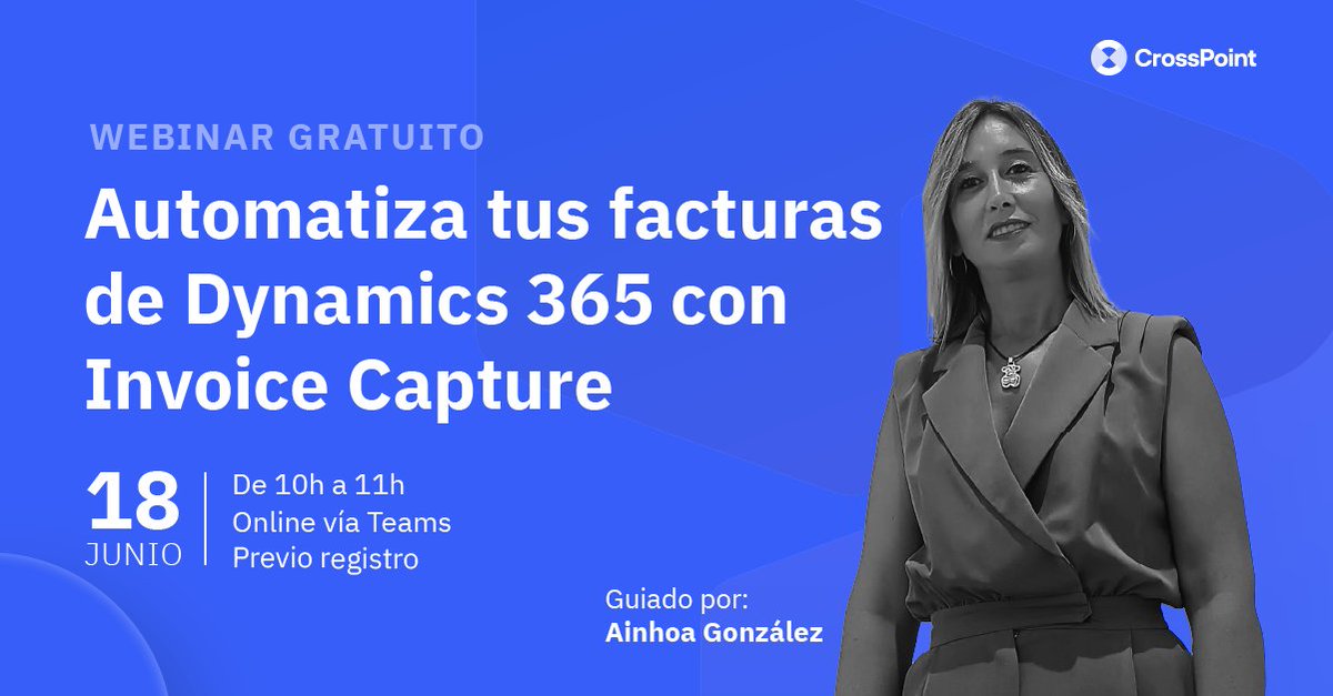 📢 WEBINAR GRATUITO 

Ahorra tiempo, recursos y dolores de cabeza Automatizando tus facturas en #Dynamics365 FO con Invoice Capture 

📆 18 de junio 
🕛 10.00h - 11.00h  
💻 Online vía Teams 
🎟️ Previo registro
➡️ events.teams.microsoft.com/event/3eb9baca…

¡RESERVA TU PLAZA YA!