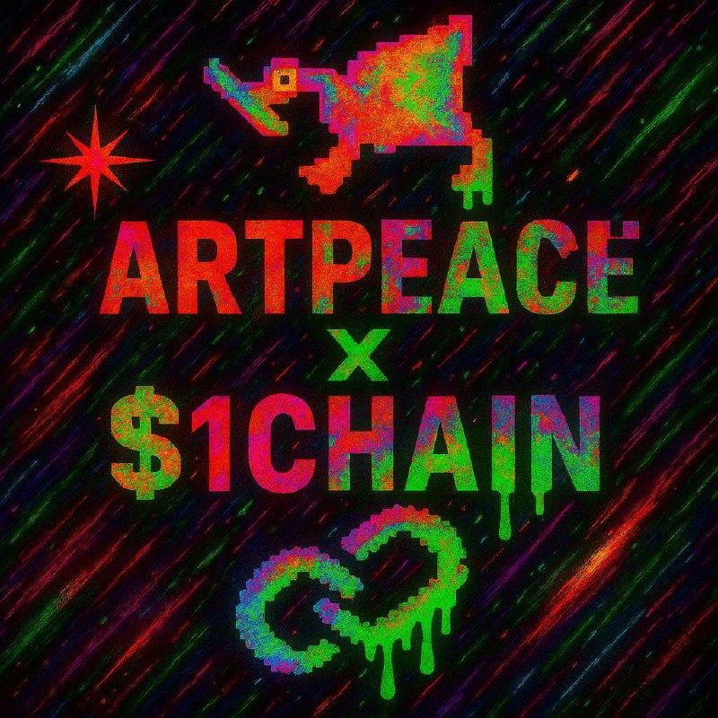 art_peace_sn's tweet image. 🔴🔴🔴 New Contest Alert 🔴🔴🔴

Theme: $1CHAIN to rule them all

Duration: June 3rd 11:00 UTC – June 4th 21:00 UTC

Prize pool: $150 to be shared among 3 degenz 
🥇 $75
🥈 $50
🥉 $25

Steps
- Create your art on @art_peace_sn

- Post on X tagging @1ChainUnrug and @art_peace_sn