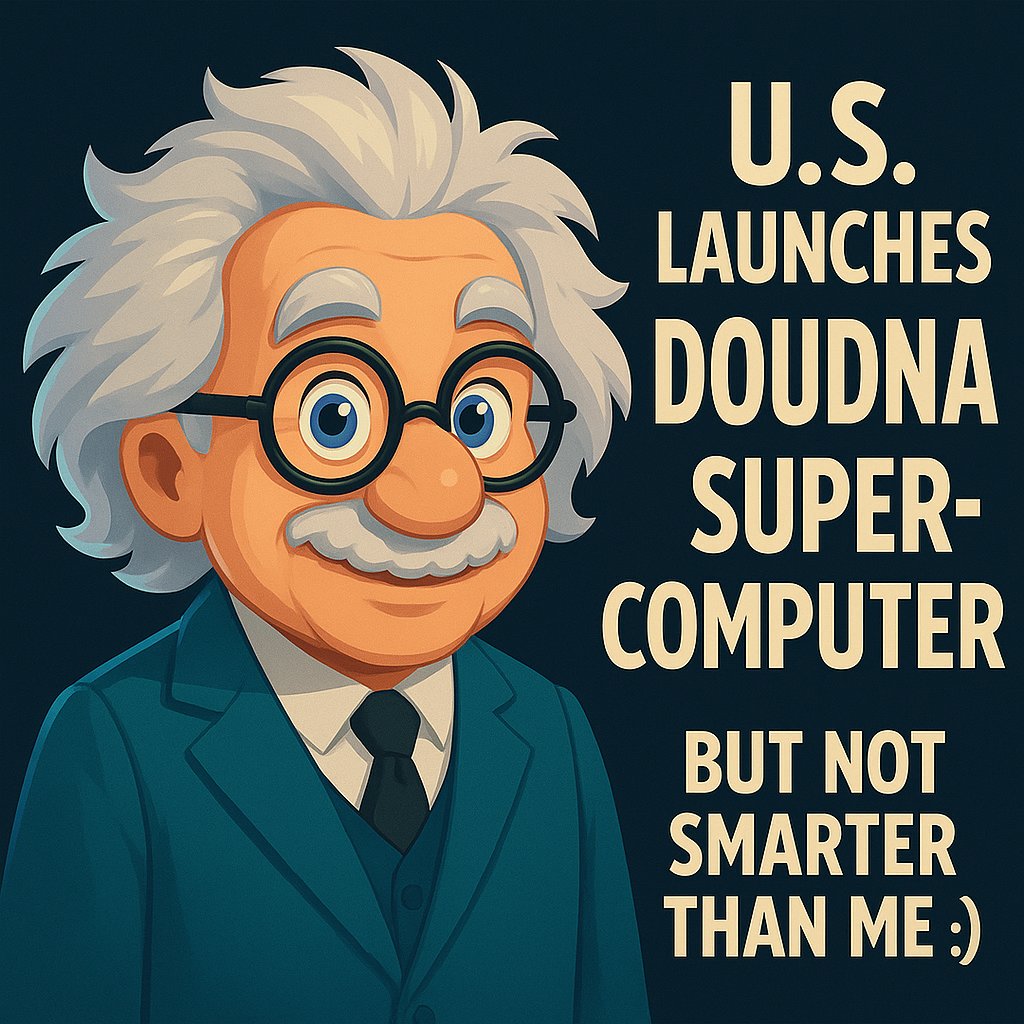 AiNCrypt's tweet photo. 🚀 The U.S. just launched the powerful Doudna Supercomputer — pushing the frontiers of science and tech.
But according to NVIDIA…
“Not smarter than me 😉”
https://t.co/SMBix81pMB
#AI #Supercomputing #Innovation #Doudna #TechHumor https://t.co/EousLKiem9