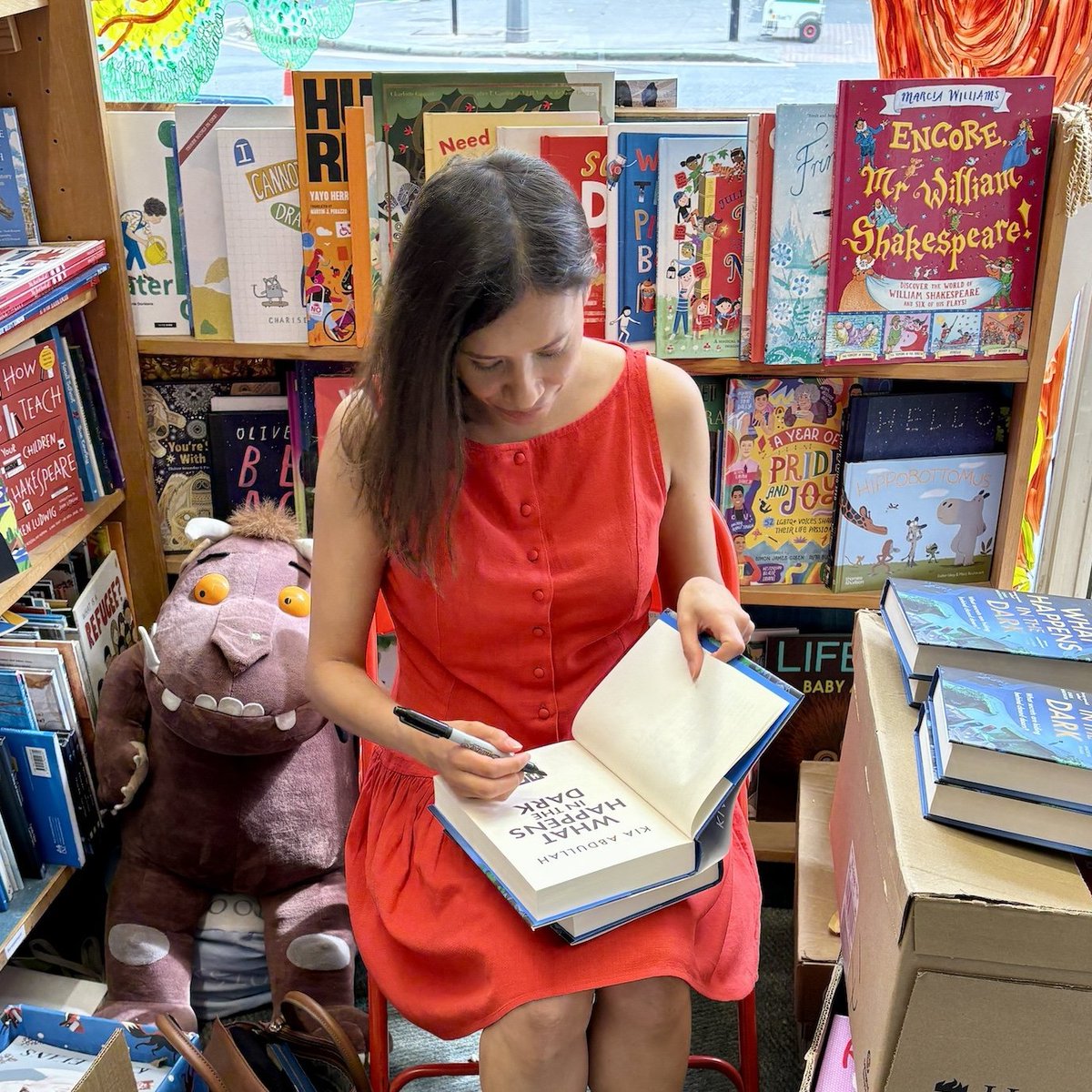 Kia Abdullah (@kiaabdullah) on Twitter photo I probably shouldn’t have worn a dress the exact same shade of red as the chairs at <a href="/NewhamBookshop/">Newham Bookshop</a>, but no matter. Signed copies of #WhatHappensInTheDark are now available from the bookshop. Pop in, call 020 8552 9993 or email info@newhambooks.co.uk to order your copy. I probably shouldn’t have worn a dress the exact same shade of red as the chairs at <a href="/NewhamBookshop/">Newham Bookshop</a>, but no matter. Signed copies of #WhatHappensInTheDark are now available from the bookshop. Pop in, call 020 8552 9993 or email info@newhambooks.co.uk to order your copy.
