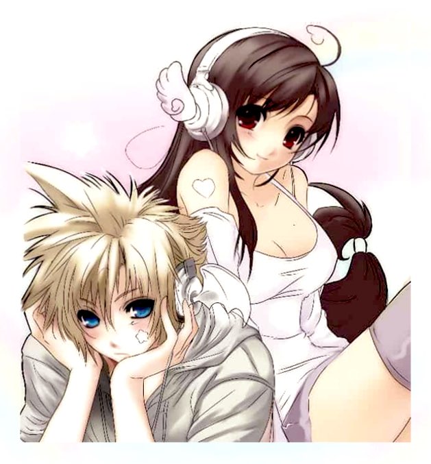 Tifa and cloud jpeg ٩( ᐛ )و #ffvii