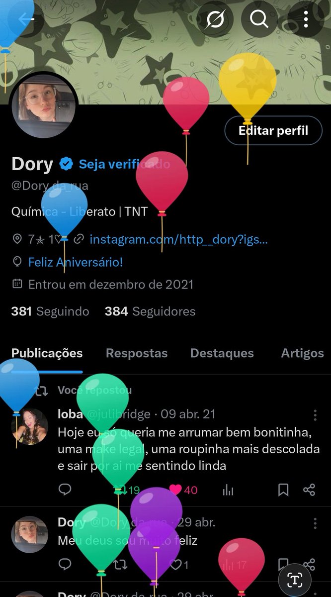 Os balões subindo 🎉🎈