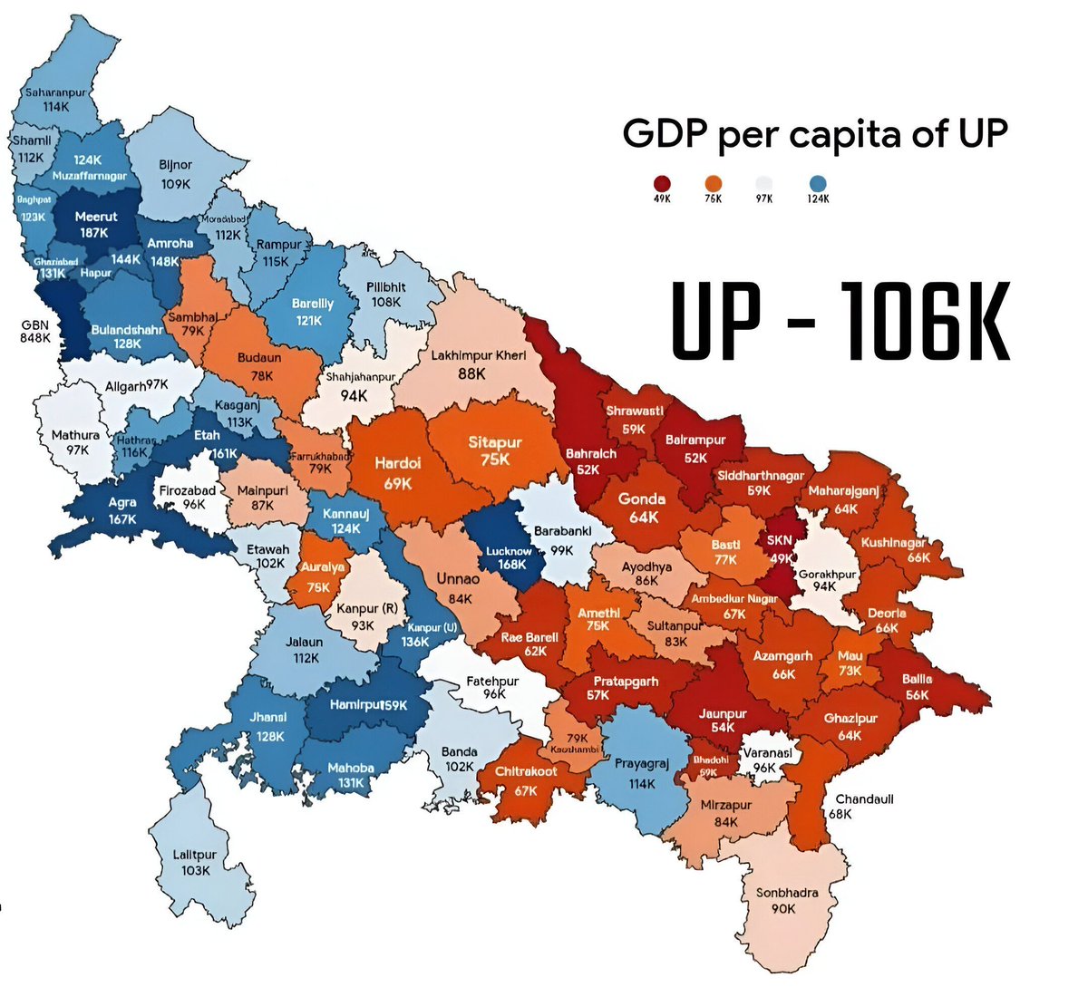 GreaterKanpur's tweet photo. 🚨⚡ Big gap in per capita income between Western and Eastern Uttar Pradesh shows stark regional inequality.
📍Time to bridge the divide!
#UttarPradesh #IncomeGap #RegionalDevelopment https://t.co/IFSP7W1m0x