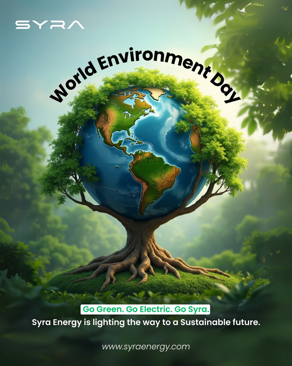 syraepl's tweet image. This #WorldEnvironmentDay, Syra Energy is powering the planet with purpose. 🌍⚡
Clean energy isn't just the future, it's our now.
#SyraEnergy #GoGreen #CleanTech #EV #Sustainability