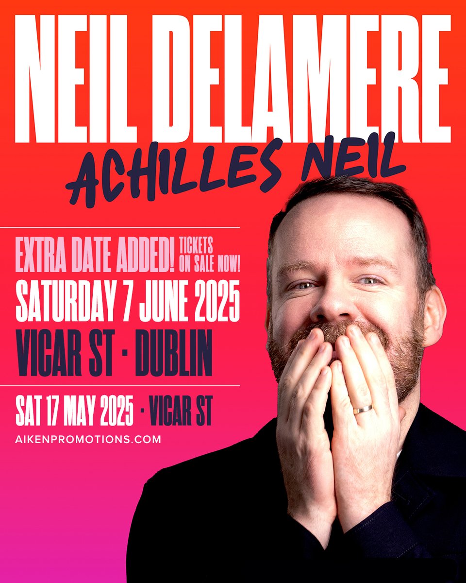 AikenComedy (@aikencomedy) on Twitter photo ๐๐ข๐ ๐๐ก๐ ๐จ๐ฃ ๐ง๐๐๐ฆ ๐ช๐๐๐ at <a href="/Vicar_Street/">Vicar St</a>:
๐ง๐๐จ๐ฅ๐ฆ๐๐๐ฌ ๐ฑ๐๐ต: <a href="/mattymatheson/">MATTY MATHESON</a> brings 'Mattyโs World' ๐จ๐ปโ๐ณ
๐๏ธ bit.ly/434D2ym
๐ฆ๐๐ง๐จ๐ฅ๐๐๐ฌ ๐ณ๐๐ต: <a href="/neildelamere/">Neil Delamere</a> returns with 'Achilles Neil'๐
๐๏ธ bit.ly/4507oUi ๐๐ข๐ ๐๐ก๐ ๐จ๐ฃ ๐ง๐๐๐ฆ ๐ช๐๐๐ at <a href="/Vicar_Street/">Vicar St</a>:
๐ง๐๐จ๐ฅ๐ฆ๐๐๐ฌ ๐ฑ๐๐ต: <a href="/mattymatheson/">MATTY MATHESON</a> brings 'Mattyโs World' ๐จ๐ปโ๐ณ
๐๏ธ bit.ly/434D2ym
๐ฆ๐๐ง๐จ๐ฅ๐๐๐ฌ ๐ณ๐๐ต: <a href="/neildelamere/">Neil Delamere</a> returns with 'Achilles Neil'๐
๐๏ธ bit.ly/4507oUi
