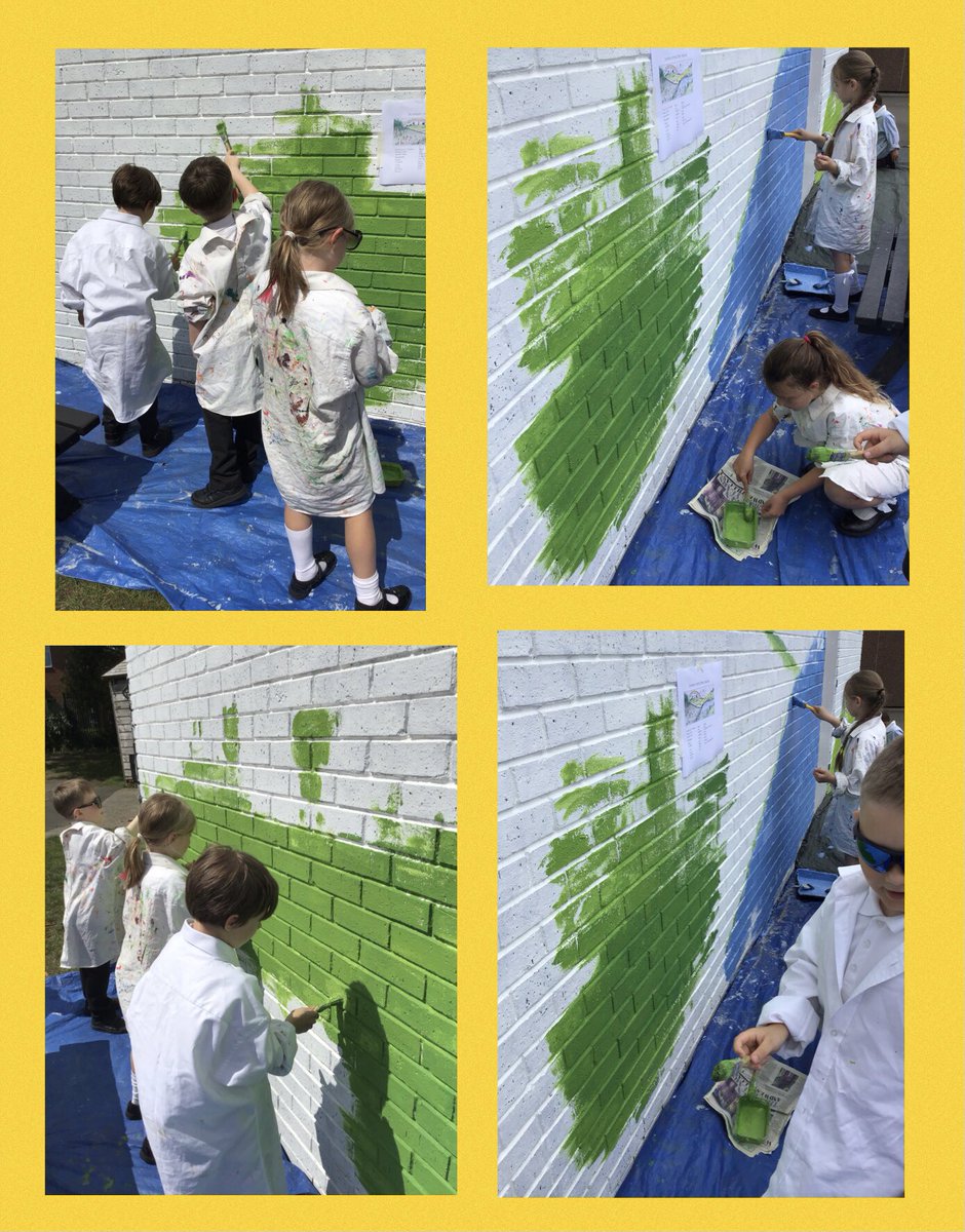 Painting the background for the start of our new mural with <a href="/GougeonLynne/">Lynne Gougeon</a> #bishoptonart #bishoptonyear3 #bishoptonmural #thisismyartandsoul