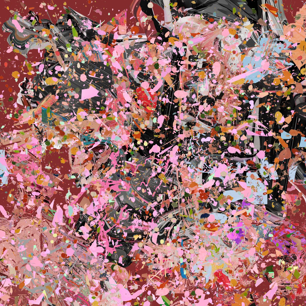 ''Untitled (my death must in a thousand pieces/)''

Digital mixed media. Scanned acrylic painting actions, digital fluid simulations, textured digital sculpture.

1/1 listed on <a href="/SuperRare/">SuperRare</a>